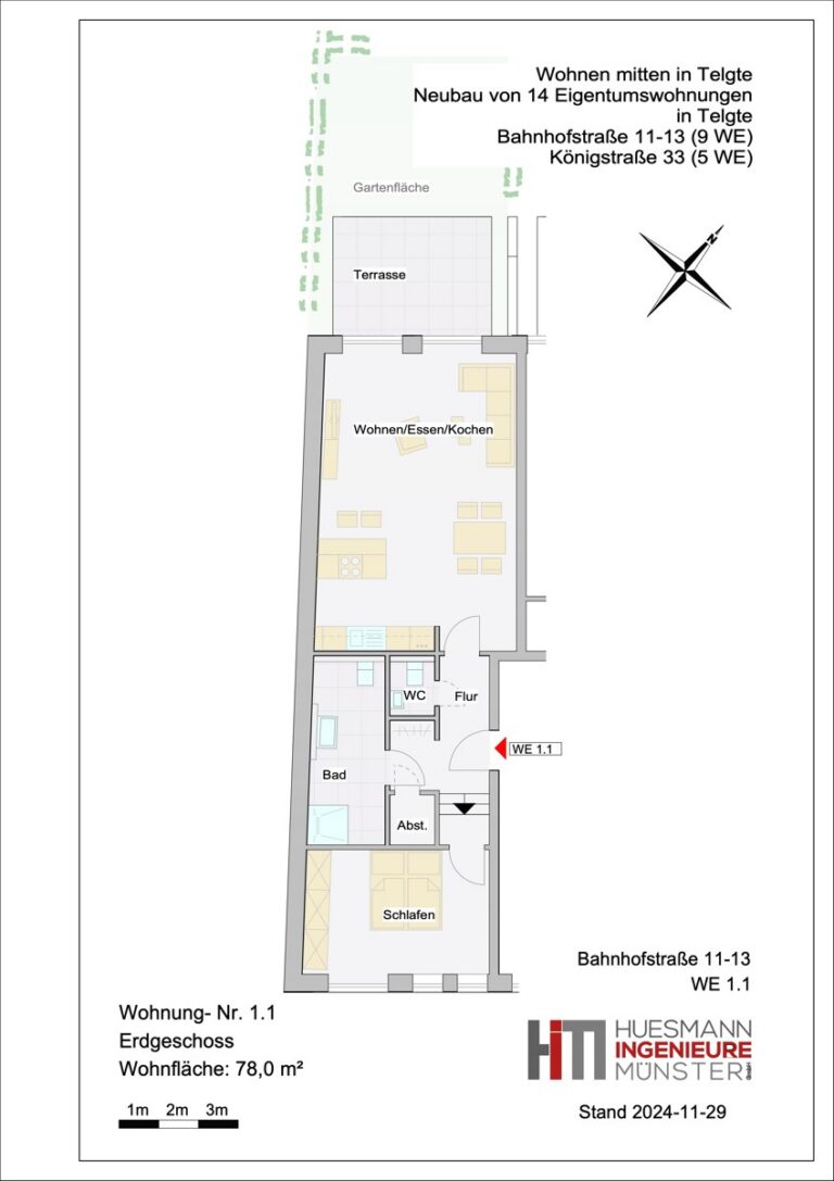 Grundriss Wohnung 1.1