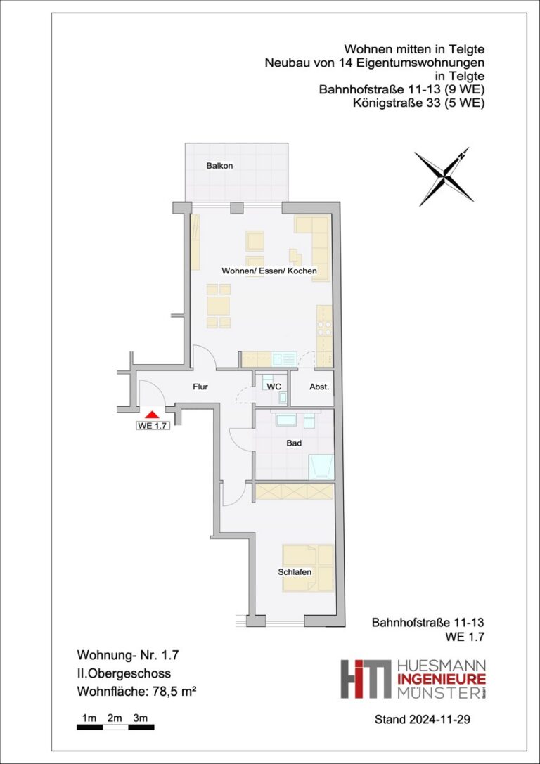 Grundriss Wohnung 1.7